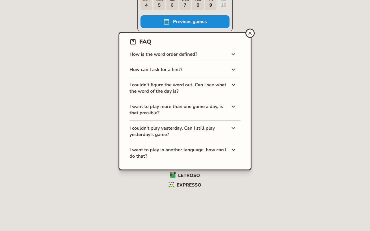 Contexto screenshot: Frequently asked questions