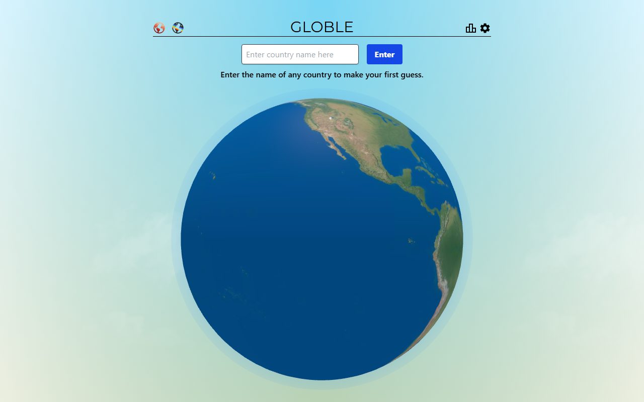 Globle screenshot: Today’s globe